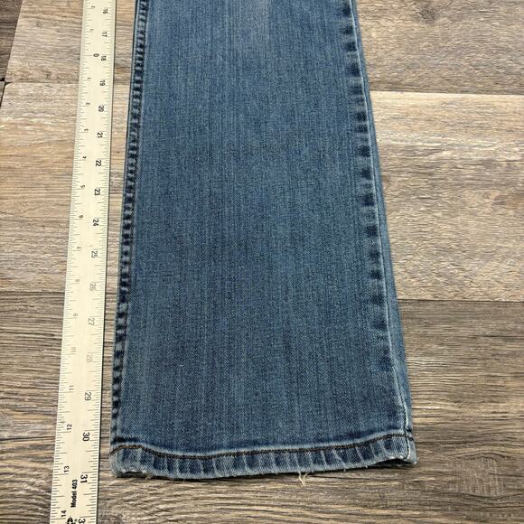 Harley Davidson Motorcycles Mid Wash Blue Women 8 Mid Rise Bootcut Stretch Jeans - Picture 7 of 12